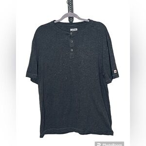 Duluth Gray Standard Fit 3 Button Down Front Shirt Sz Large